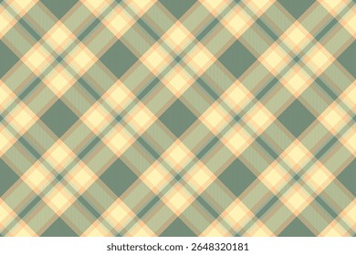 Subtle yet striking diagonal plaid pattern in muted sage green and pale peach tones.  Perfect for textile design, backgrounds, or website accents.