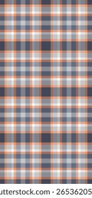 Sutil, mas elegante, este padrão de xadrez sem costura em laranja, cinza e branco com mudo oferece um design versátil perfeito para têxteis, fundos da Web ou artigos de papelaria.
