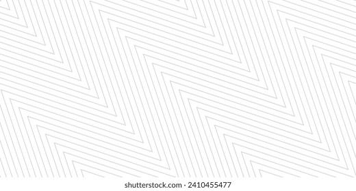 Sutiles líneas de zigzag sin inconvenientes. Textura vectorial con zag de zag en diagonal delgado, rayas, chevron. Fondo geométrico abstracto gris claro y blanco. Mínimo adorno simple. Diseño geográfico repetitivo