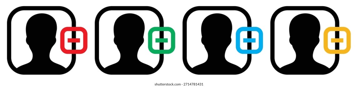 Subtrair e proibir ícone de marca definido . cruz e ícones proibidos. Ícone Restringir proibição de entrada e exclusão. Ilustração vetorial.
