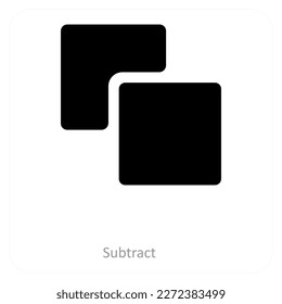 subtract and overlap icon concept
