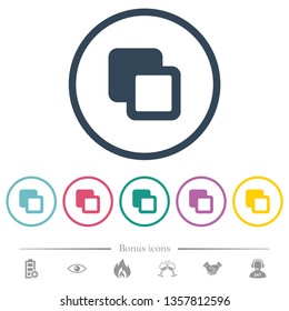 Subtract shapes flat color icons in round outlines. 6 bonus icons included.