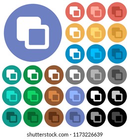 Subtract shapes multi colored flat icons on round backgrounds. Included white, light and dark icon variations for hover and active status effects, and bonus shades.