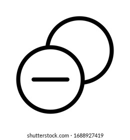 subtract vector thin line icon 