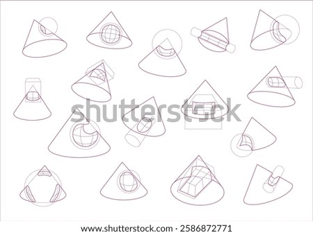 The subtracted magenta cone forms