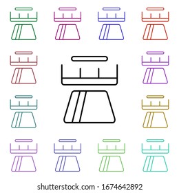 sustracción de fondos icono de estilo multicolor. Línea delgada simple, contorno vectorial de iconos de compras en línea para ui y ux, sitio web o aplicación móvil