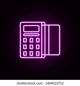 subtraction of funds neon icon. Elements of online shopping set. Simple icon for websites, web design, mobile app, info graphics