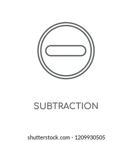 Subtraction linear icon. Subtraction concept stroke symbol design. Thin graphic elements vector illustration, outline pattern on a white background, eps 10.
