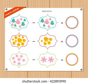Subtraction number - Worksheet for education