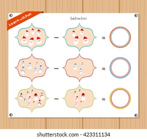 Subtraction number - Worksheet for education