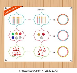 Subtraction number - Worksheet for education