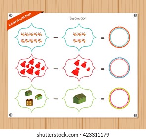 Subtraction number - Worksheet for education