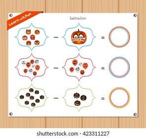 Subtraction number - Worksheet for education