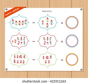 Subtraction number - Worksheet for education