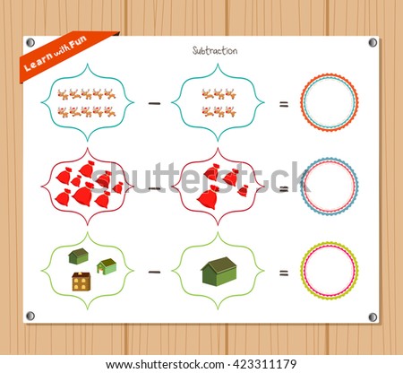 Subtraction number - Worksheet for education