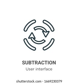 Subtraction outline vector icon. Thin line black subtraction icon, flat vector simple element illustration from editable user interface concept isolated stroke on white background