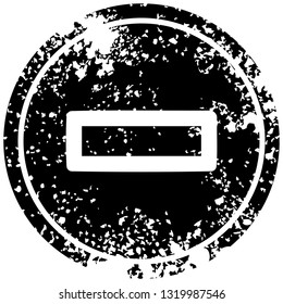 subtraction symbol distressed icon symbol