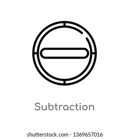 subtraction vector line icon. Simple element illustration. subtraction outline icon from user interface concept. Can be used for web and mobile