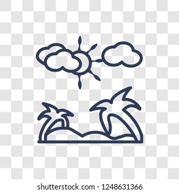 subtropical climate icon. Trendy linear subtropical climate logo concept on transparent background from Weather collection