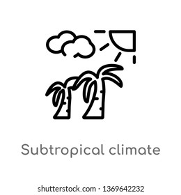 subtropical climate vector line icon. Simple element illustration. subtropical climate outline icon from weather concept. Can be used for web and mobile