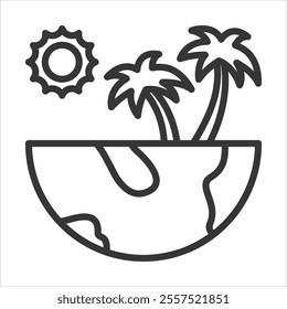 Subtropical Outline Icon Vector Illustration