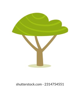 Subtropical tree with hatched crown. Vector illustration