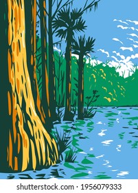 Subtropical Wetlands in Everglades National Park in the State of Florida WPA Poster Art