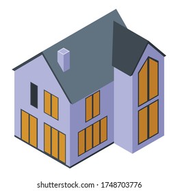 Suburb cottage icon. Isometric of suburb cottage vector icon for web design isolated on white background