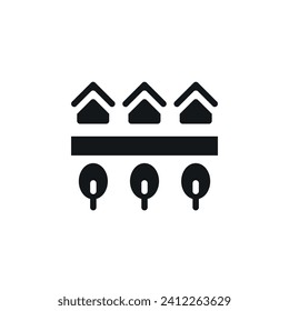 Suburb, downtown, neighborhood simple glyph icon. Vector solid isolated black illustration.