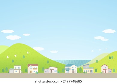 Suburb with a view of the sea