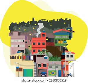 a suburban area of a big city in latin america. Shantytown.