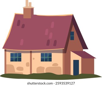 Suburban cottage private building vector illustration