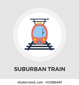 Suburban electric train icon vector. Flat icon isolated on the white background. Editable EPS file. Vector illustration.