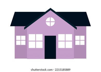 Suburban House Icon On White Background