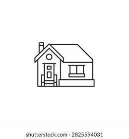 suburban house icon sign vector