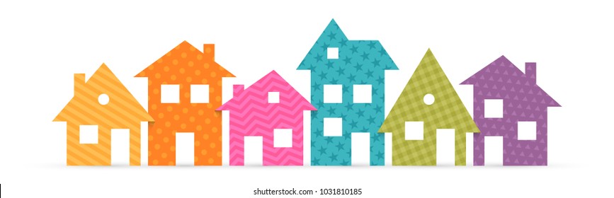 Suburban Houses Vector Flat Icon