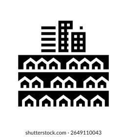 suburban neighborhood glyph icon vector. suburban neighborhood sign. isolated symbol illustration