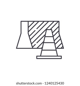 Suburban signs line icon concept. Suburban signs vector linear illustration, symbol, sign
