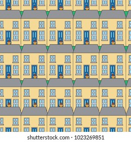 Suburban street seamless pattern