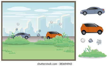 Suburban Traffic Life. - illustration vector