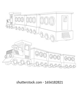 Icono del vagón de tren suburbano sobre fondo blanco, ilustración vectorial