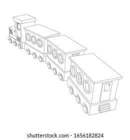 Suburban train wagon icon over white background, vector illustration