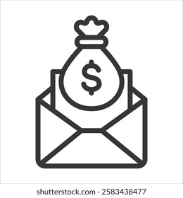 Subvention Outline Icon Vector Illustration