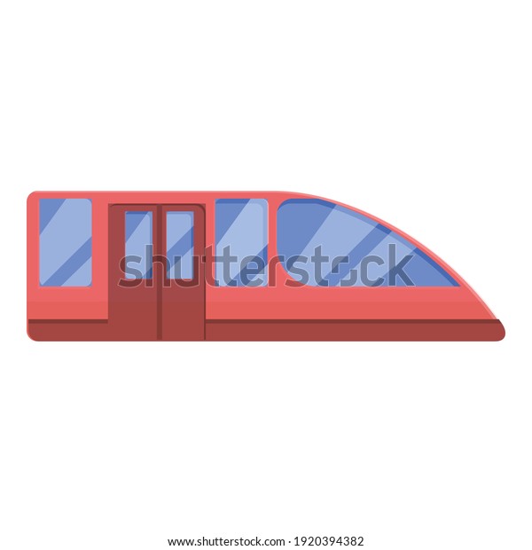 Subway car icon. Cartoon of subway\
car vector icon for web design isolated on white\
background