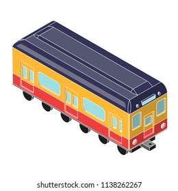 subway car train. Quite a good isometric 3D). Classic American train with a door in front.
