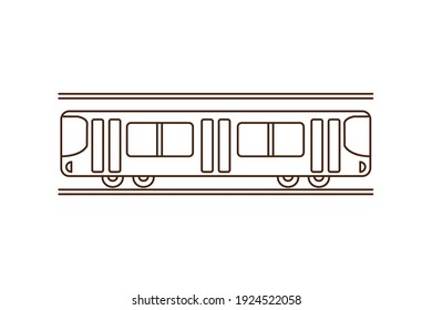Subway cars simple icon on white background flat vector illustration