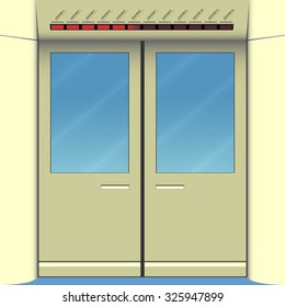 Subway doors. Vector illustration. EPS 10, opacity