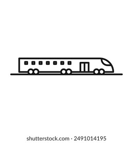 Subway high speed train icon Black line art vector logo