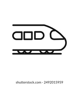 Subway High Speed Train Icon Lineare Grafik Set Vektorgrafik