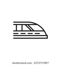Subway high speed train icon Simple thin outline